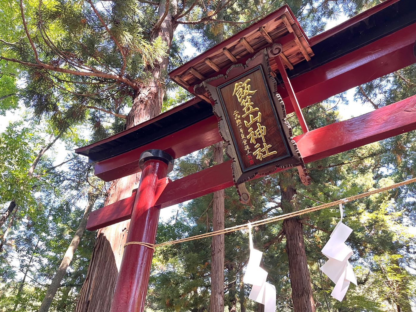 飯笠山神社の鳥居の扁額